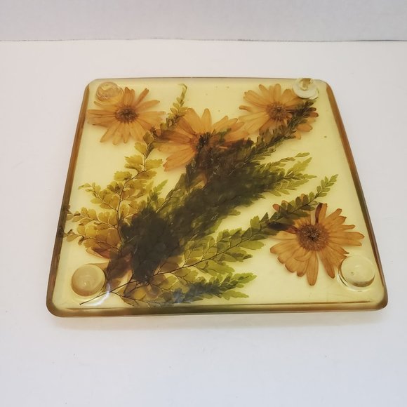 MCM Vintage Lucite Square Sunflower with Feet - Picture 5 of 7